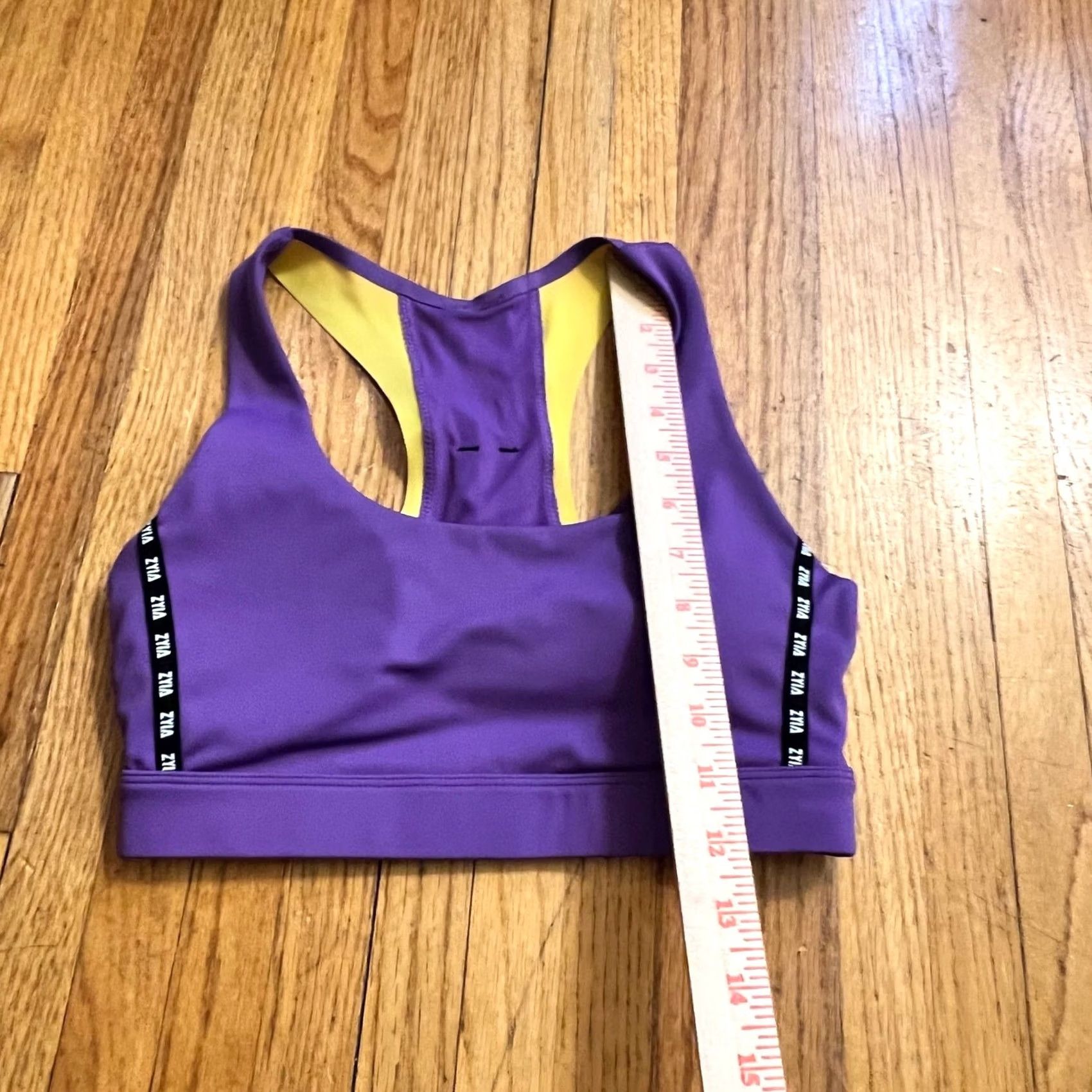 Vintage Zyia Actibe Sports Bra Womens Small Purple Yellow Size ONE SIZE - 5 Thumbnail