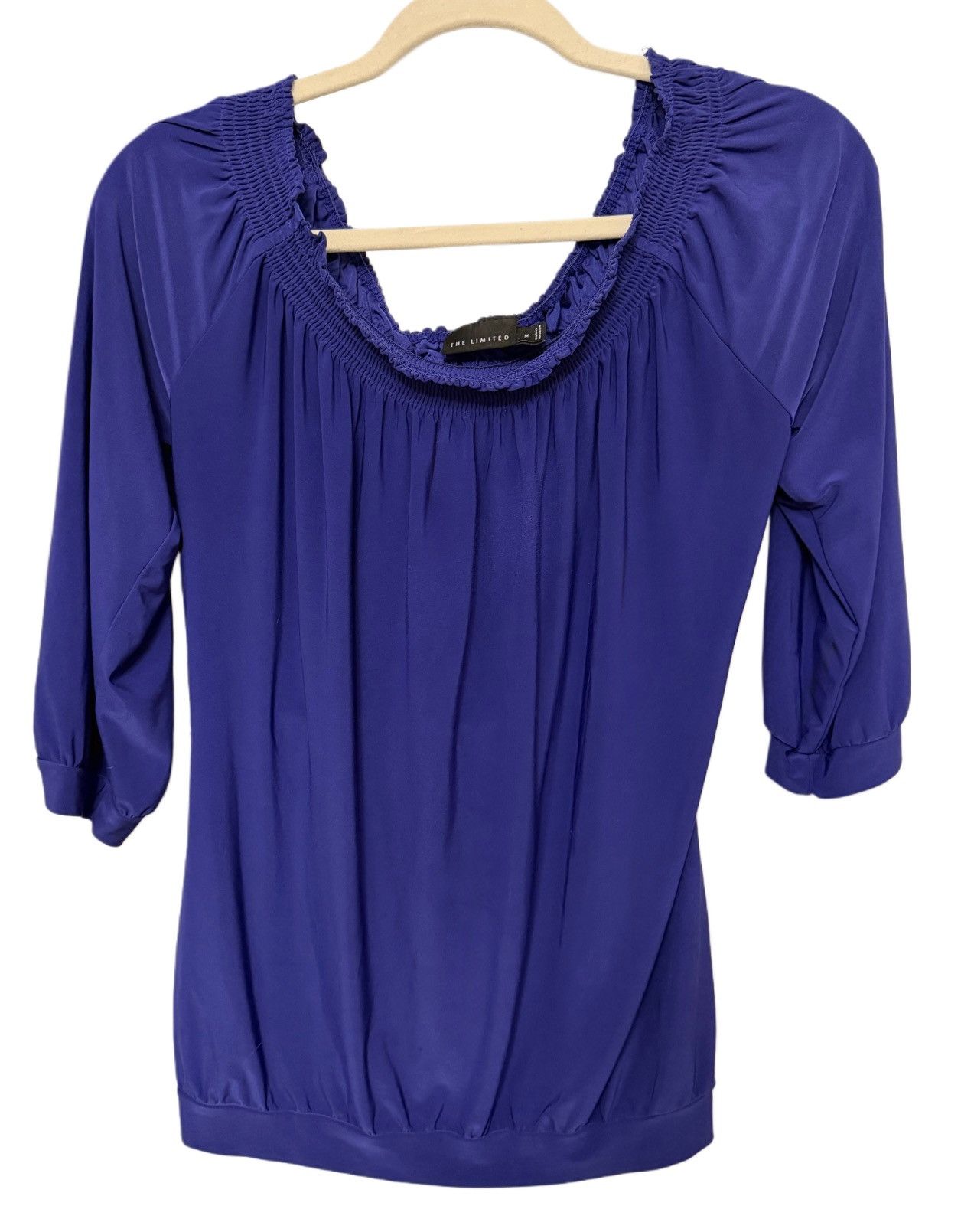 Other Women’s | The Limited || Royal Blue Smocked Peasant Blouse Size M / US 6-8 / IT 42-44 - 4 Thumbnail