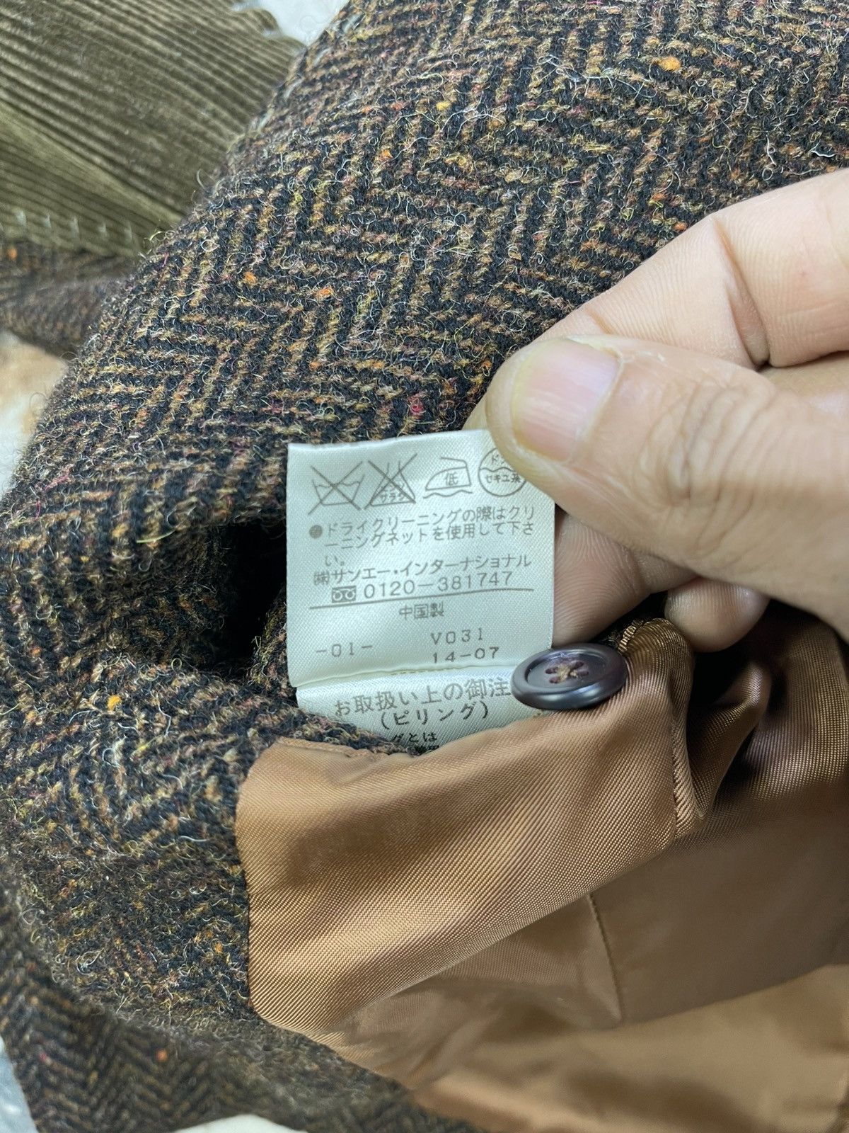Japanese Brand Abx Herringbone Tweed Elbow Patch Sport Coat Size US S / EU 44-46 / 1 - 17 Thumbnail