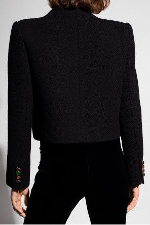 Saint Laurent Paris o1bcso1str1124 Cropped Jacket in Black Size XS / US 0-2 / IT 36-38 - 5 Thumbnail