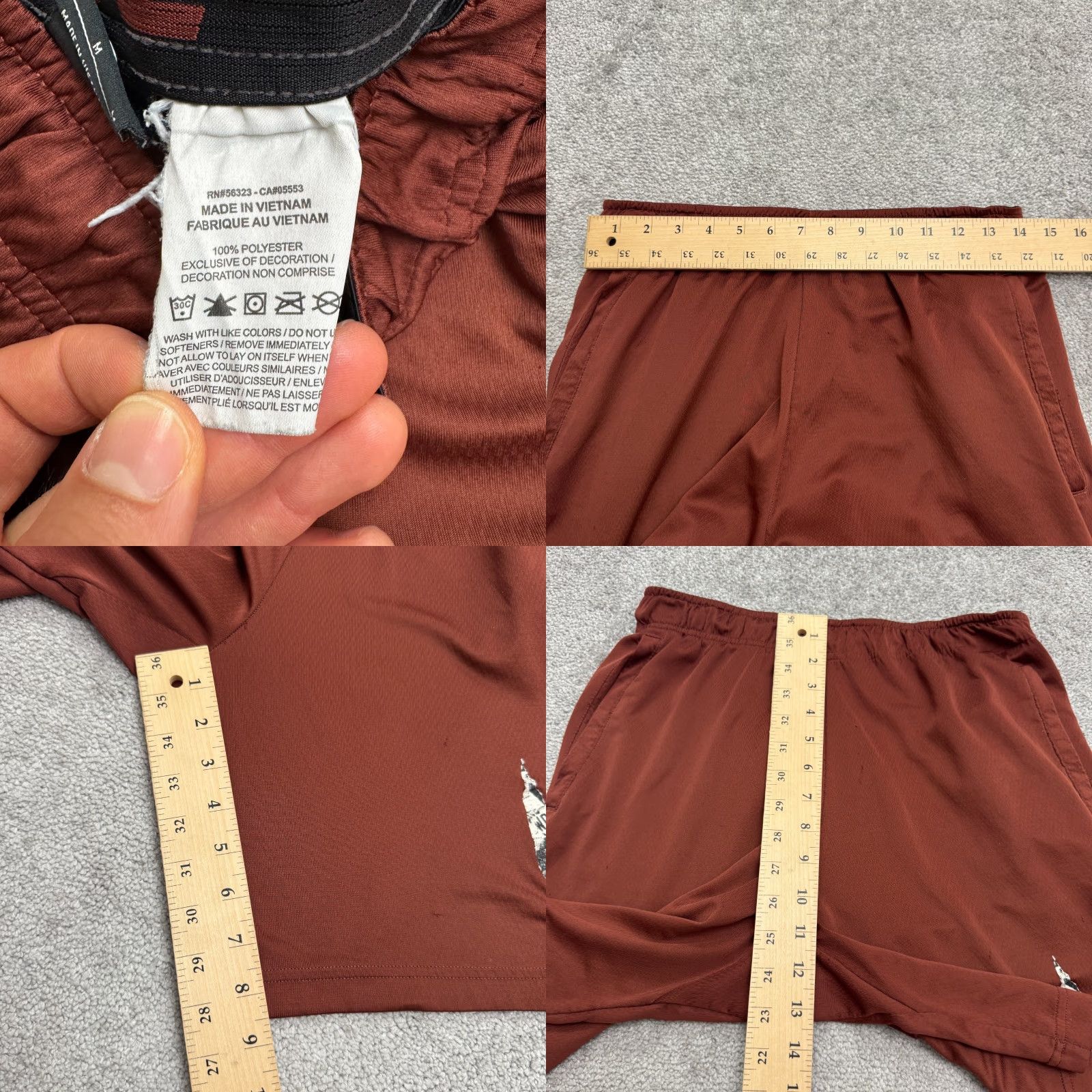 Nike Nike Dri-Fit Athletic Shorts Mens Big & Tall Medium Brown Elastic Waist Pockets Sports Activewear Shorts Size US 31 - 9 Thumbnail