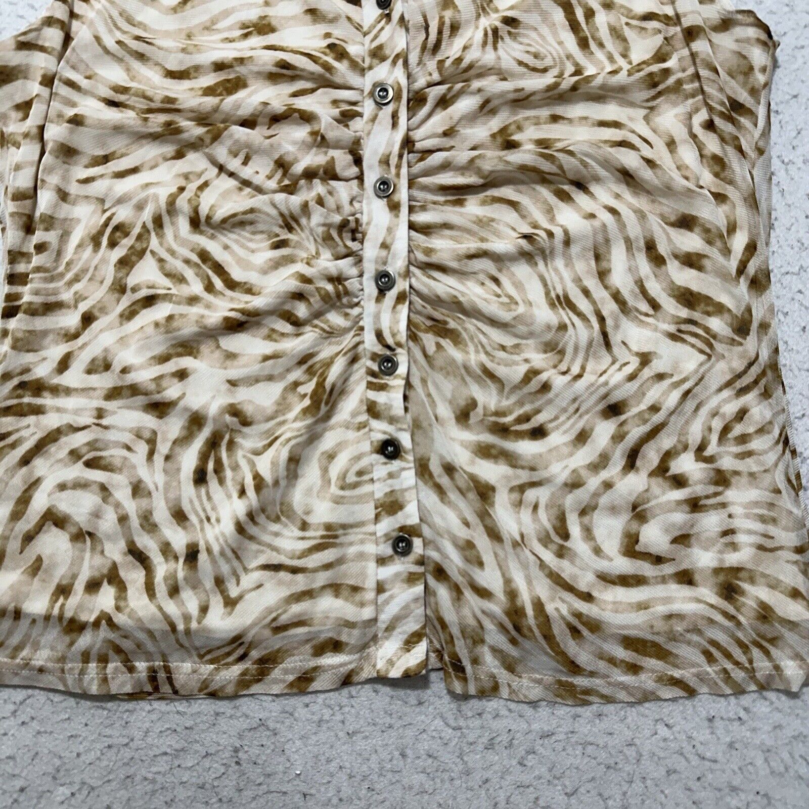 Other Jane Delancy Large Button Down Blouse Animal Print Tank Top Size L / US 10 / IT 46 - 7 Thumbnail