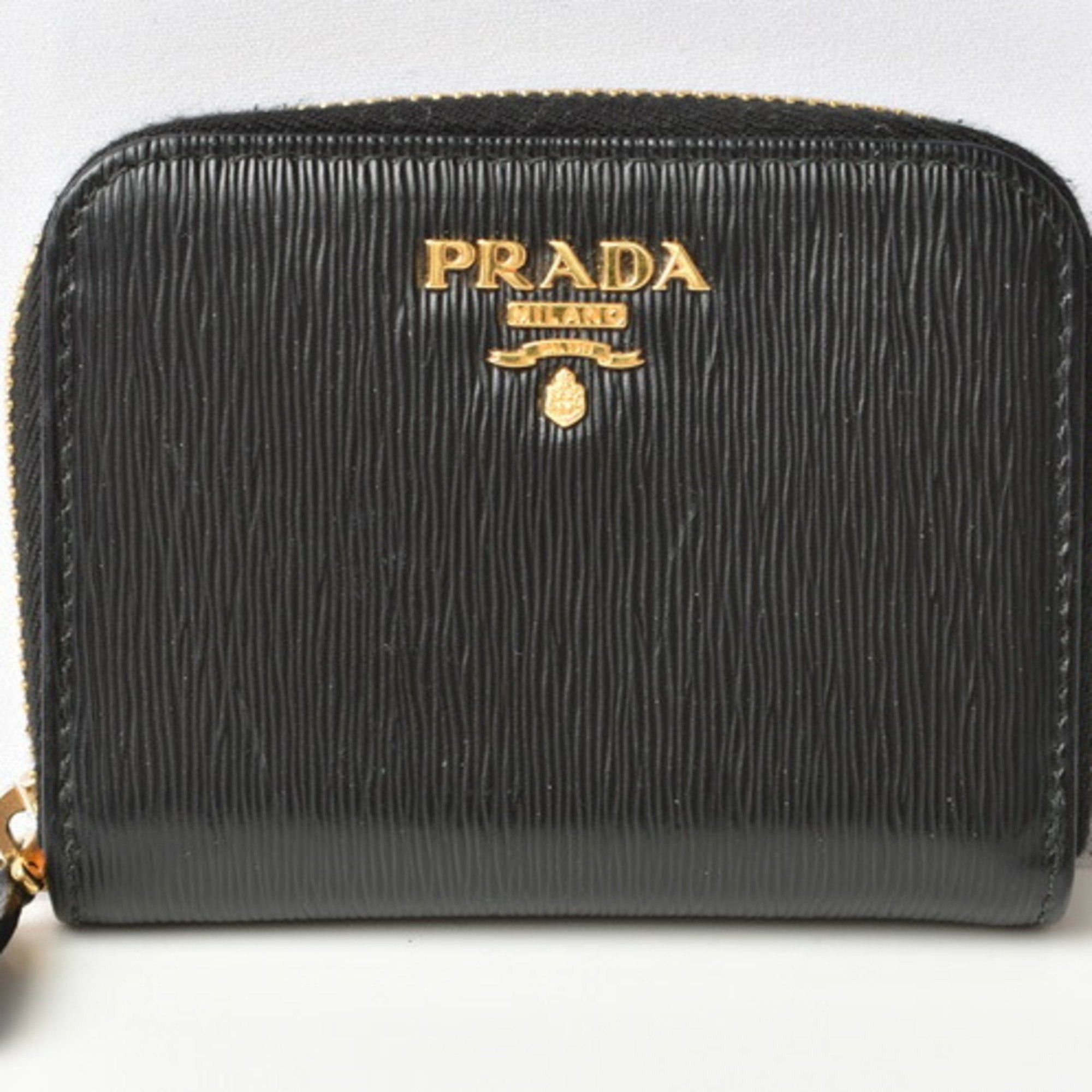 image of Prada Wallet Coin Case Card Vitello Move Leather Nero Black, Women's