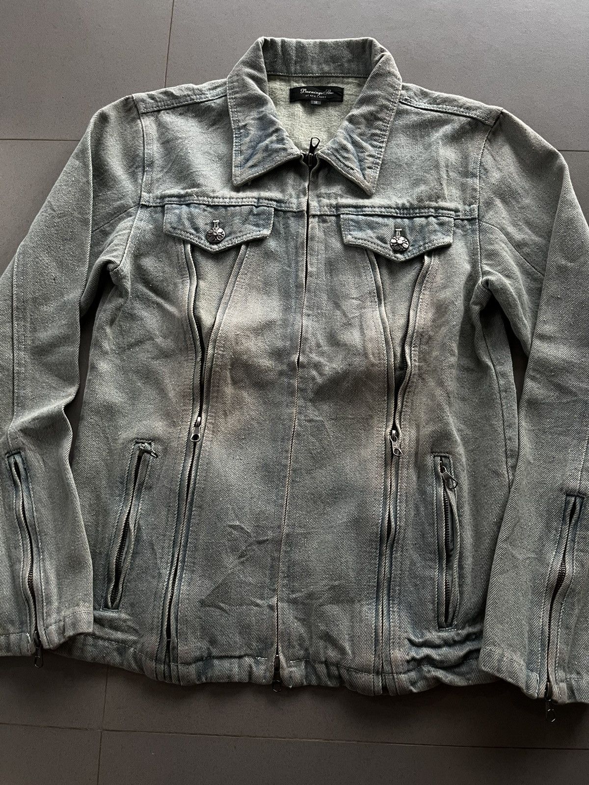 Isamu Katayama Backlash BERNINGS SHO JAPANESE SKULL BEADS MULTI ZIPPER DENIM JACKET Size US M / EU 48-50 / 2 - 3 Thumbnail