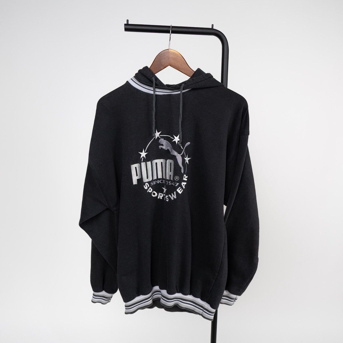 Puma Puma Vintage Mens Black Hoodie Big Logo Sportswear Pullover Size US L / EU 52-54 / 3 - 1 Thumbnail