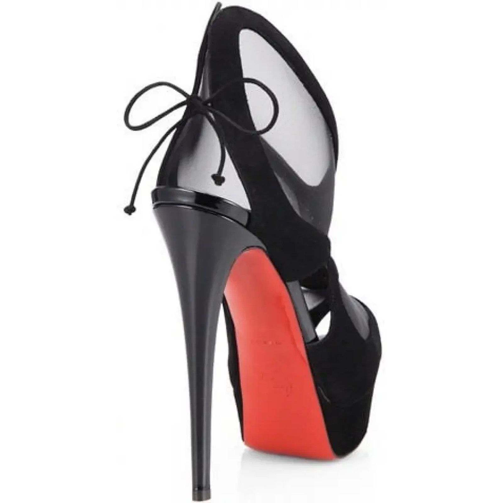 Christian Louboutin Farfamesh 150 Black Platform Peep Toe Sandal Heel Pump 36 Size US 6 / IT 36 - 9 Thumbnail
