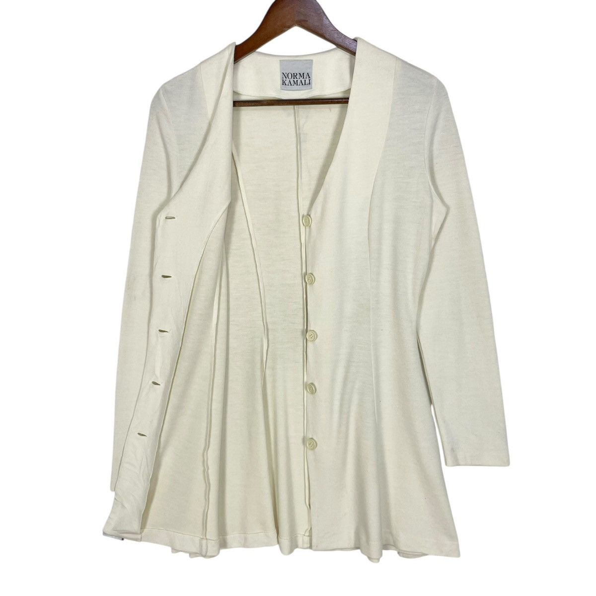 Norma Kamali Vintage 90s Norma Kamali Dress Long Sleeve Button Cardigan Size S / US 4 / IT 40 - 15 Thumbnail