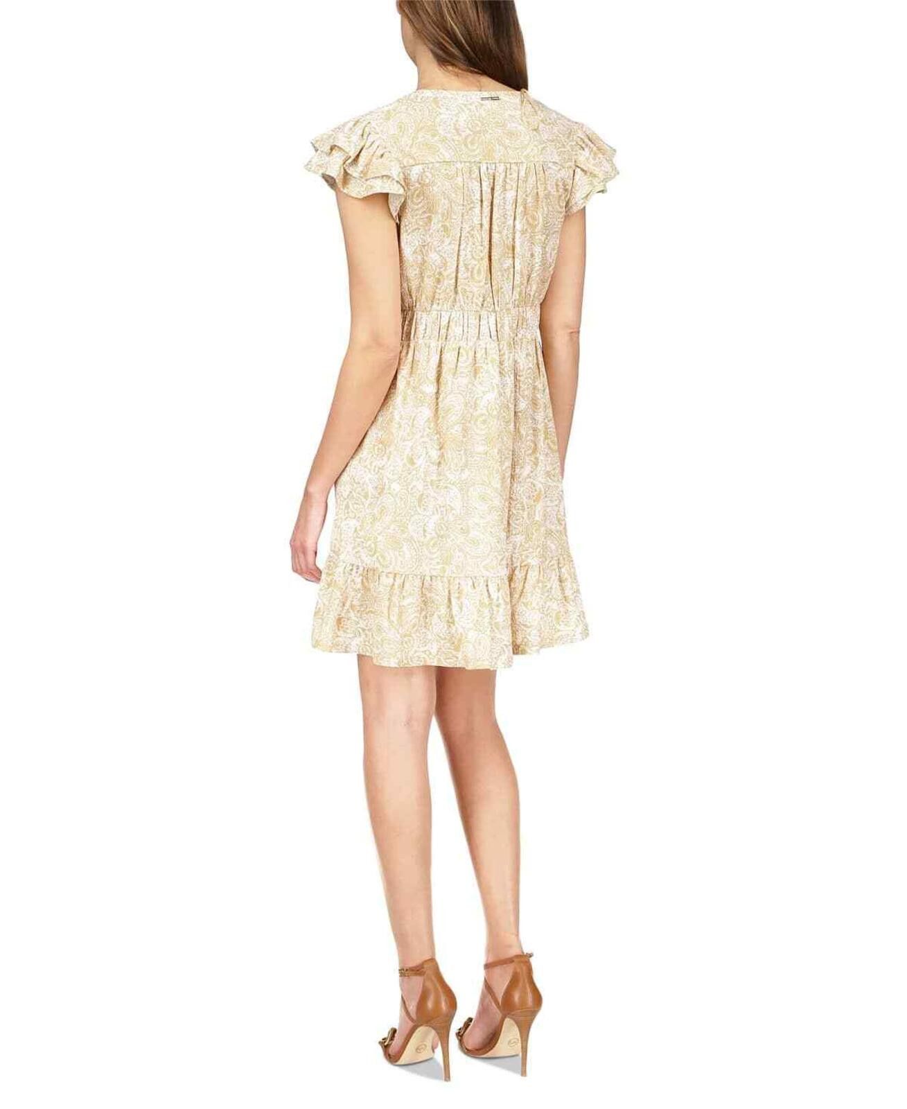 Michael Kors MICHAEL Michael Kors Paisley Print Flutter-Sleeve Mini Dress Size XL / US 12-14 / IT 48-50 - 2 Thumbnail