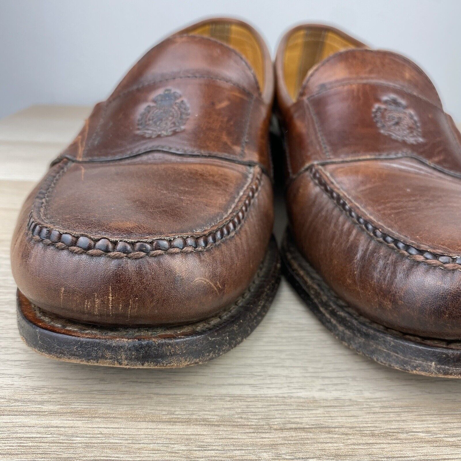 Polo Ralph Lauren Vintage Polo Ralph Lauren Stadium Crest Penny Loafers 11.5D Size US 11.5 / EU 44-45 - 16 Thumbnail