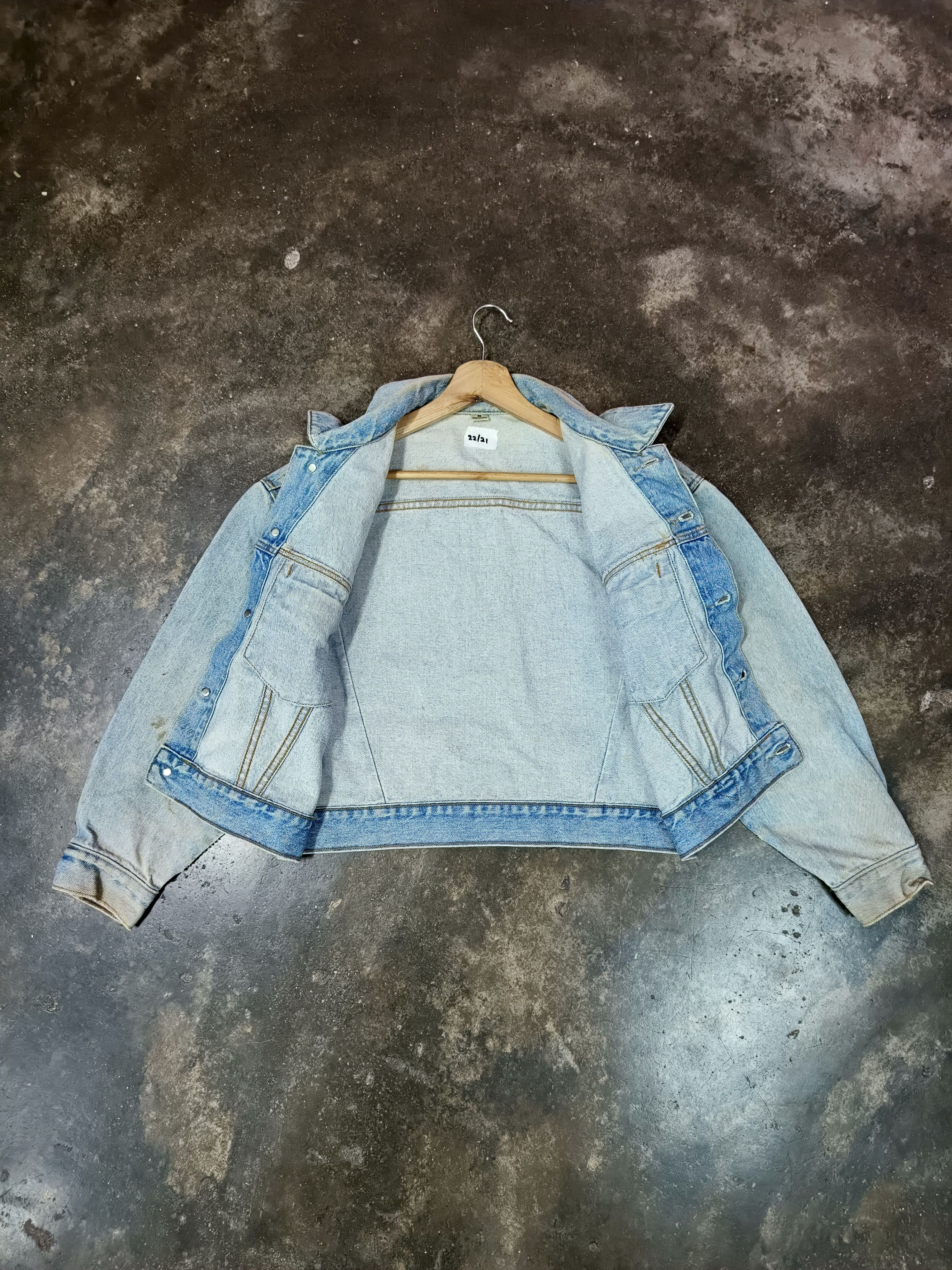 Georges Marciano 80'S Guess Jeans Light Wash Cropped Trucker Jacket Size US M / EU 48-50 / 2 - 2 Thumbnail