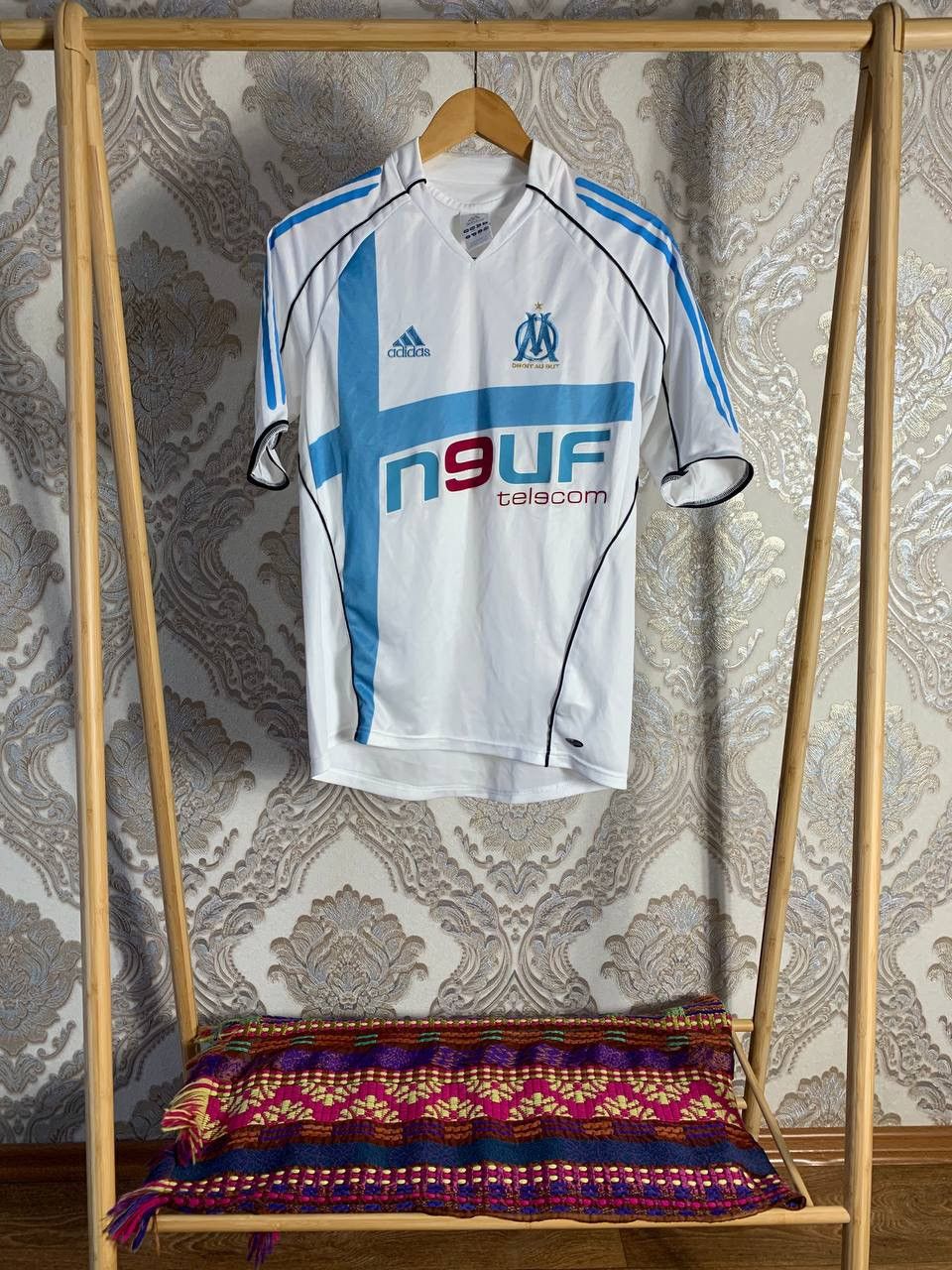 Pre-owned Adidas X Vintage Very Adidas Olympique De Marseille Soccer Jersey France In White