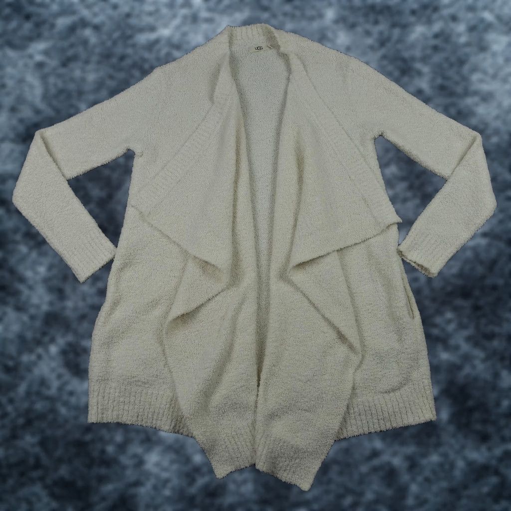 Ugg UGG Cardigan Sweater Womens Medium White Long Sleeve Open Front Fuzzy Sherpa Size M / US 6-8 / IT 42-44 - 1 Thumbnail