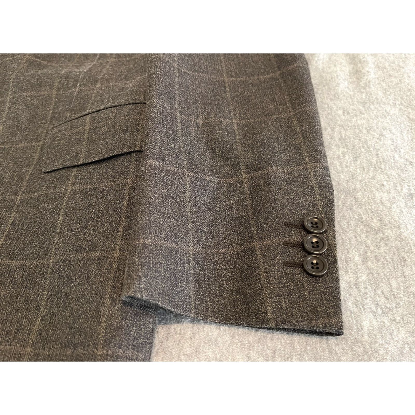 Canali Canali Proposta Blazer Silk Wool Gray Check 40R Men Dress Vintage? Size 40R - 7 Thumbnail