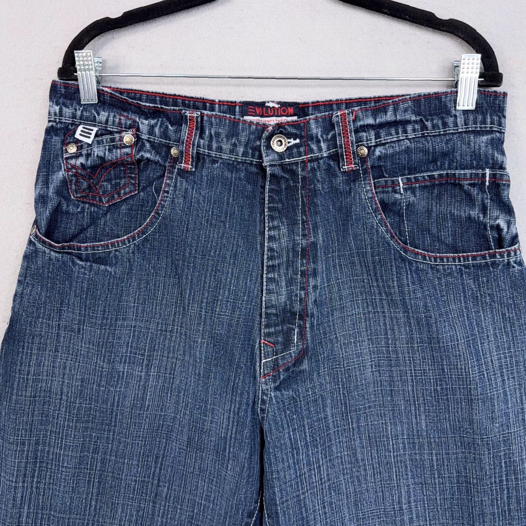 Vintage VINTAGE Evolution Jeans Mens 34x32 Blue Relaxed Fit Straight Baggy Y2K - Mens Jeans, Blue, 34x32, Relaxed Straight, 100% Cotton Size US 34 / EU 50 - 2 Thumbnail