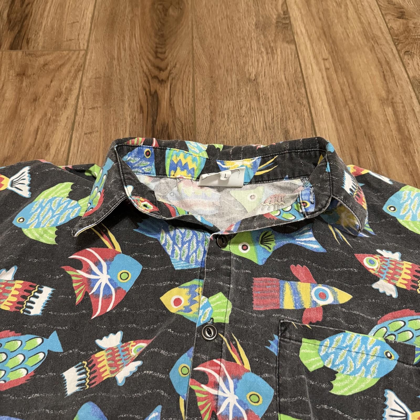 Other Vintage Art Fish Hawaiian Tropical Shirt 80s 90s Size US L / EU 52-54 / 3 - 2 Thumbnail