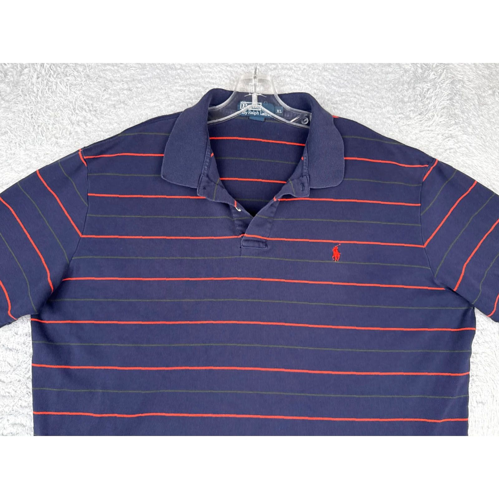 Ralph Lauren VINTAGE Polo Ralph Lauren Shirt Men Extra Large Blue Red Stripe 100% Cotton Striped READ Size US XL / EU 56 / 4 - 4 Thumbnail