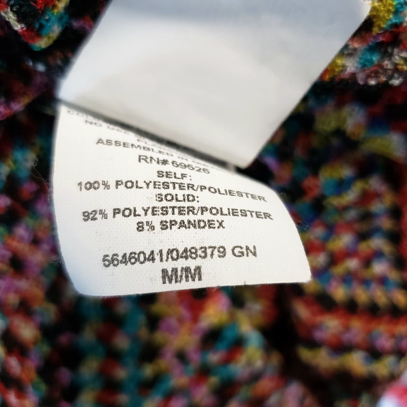 Lucky Brand Lucky Brand Womens Cover Up M Black Pink Adjustable Straps Multicolor Polyester Knit 90s Event Size ONE SIZE - 5 Thumbnail