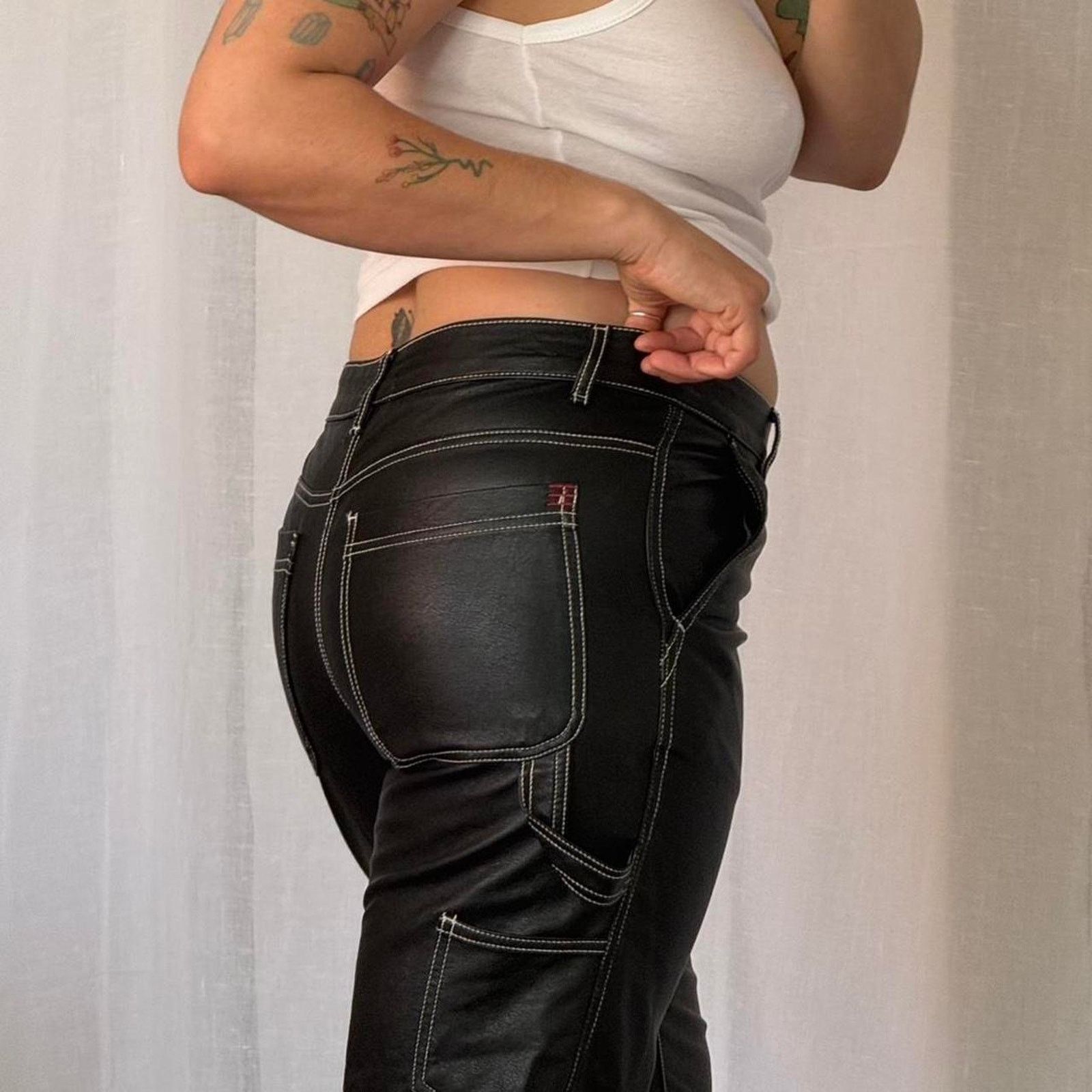 Bdg ✶ BDG black faux leather carpenter pants ✶ Size 32" / US 10 / IT 46 - 2 Thumbnail