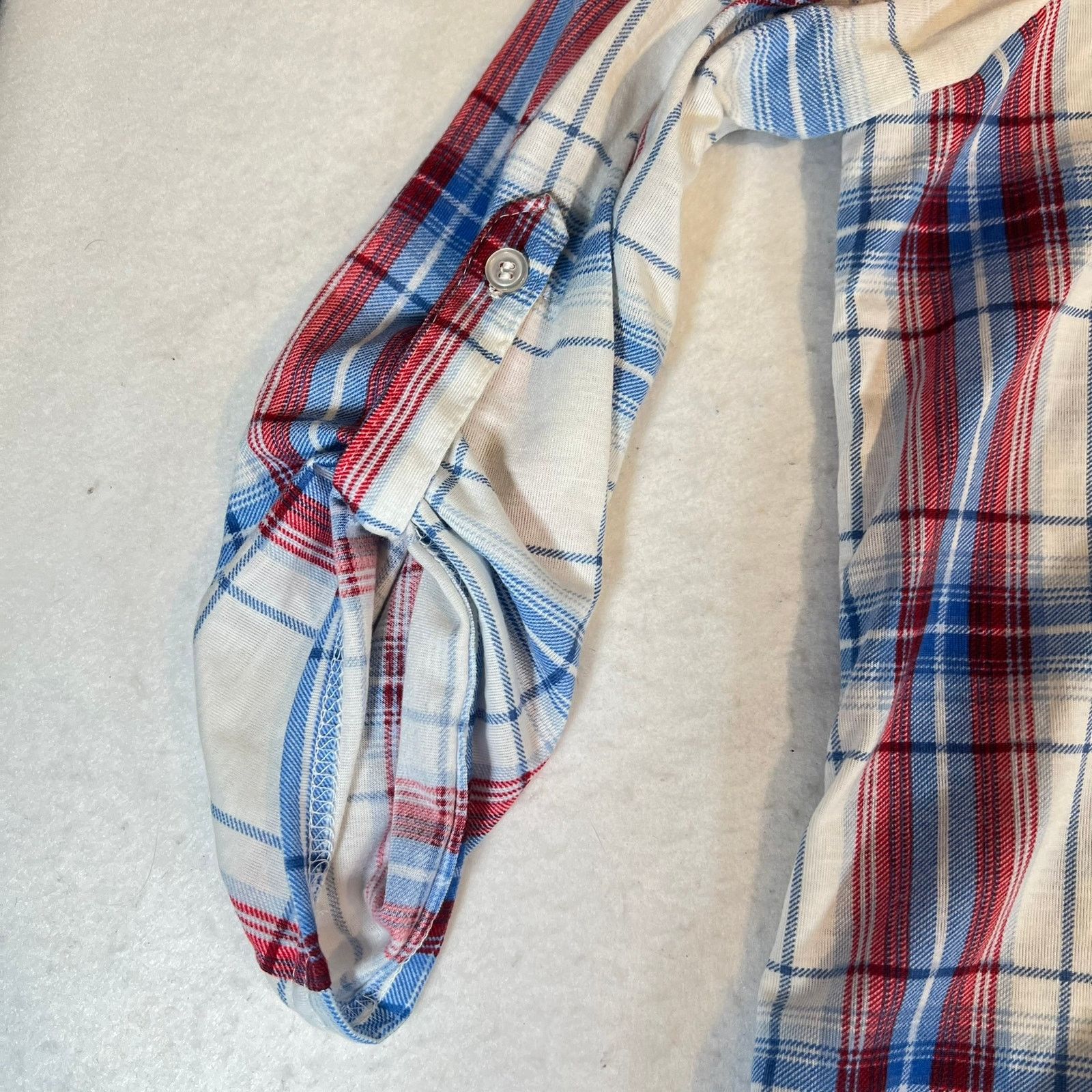 Other New York Laundry Button Flannel Top Woman 1X Roll Tab Sleeve Size XXL / US 16-18 / IT 52-54 - 3 Thumbnail