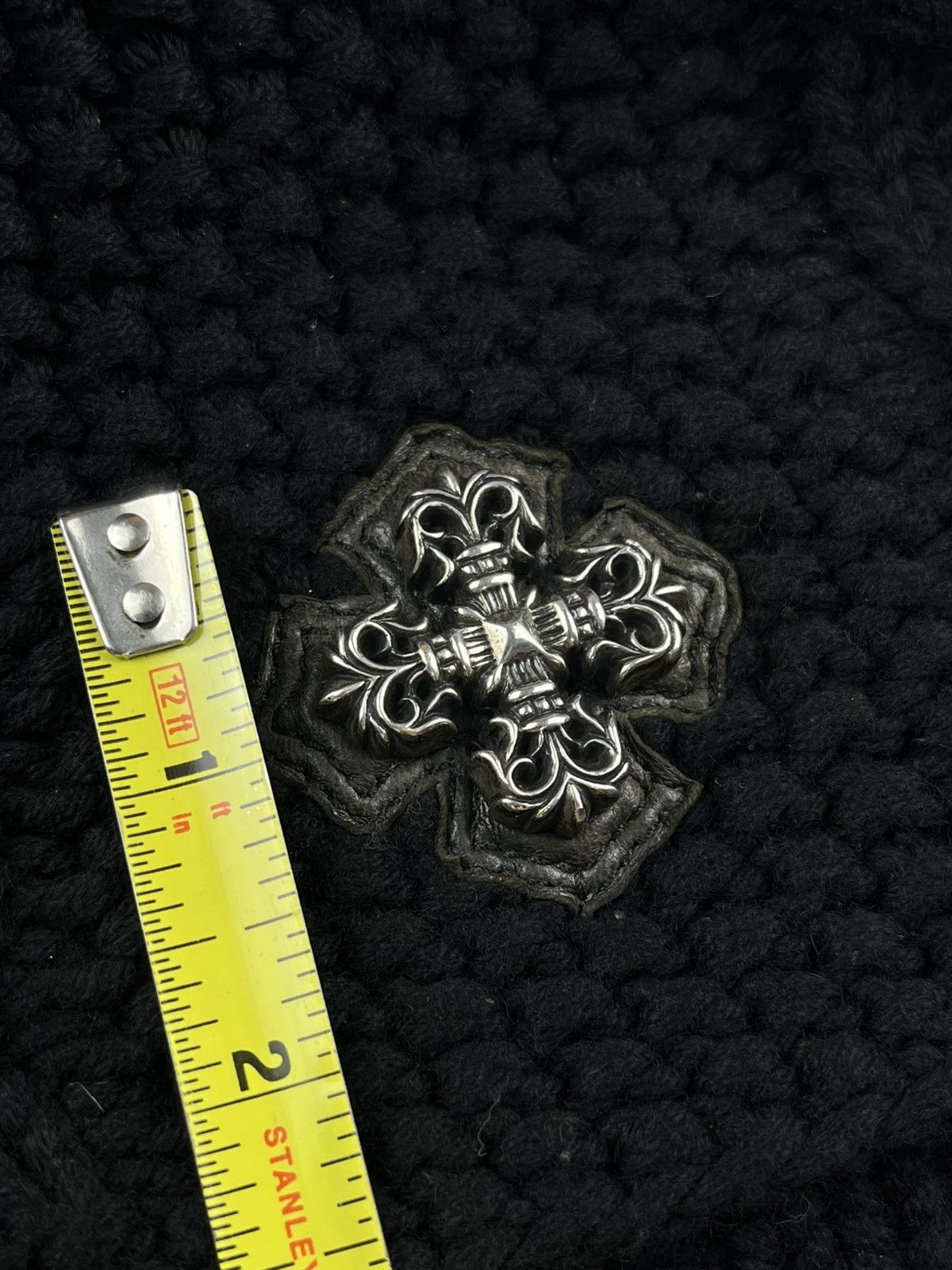 Chrome Hearts Chrome Hearts 3rd Eye Silver Cross Pom Leather Patch Beanie Size ONE SIZE - 5 Thumbnail