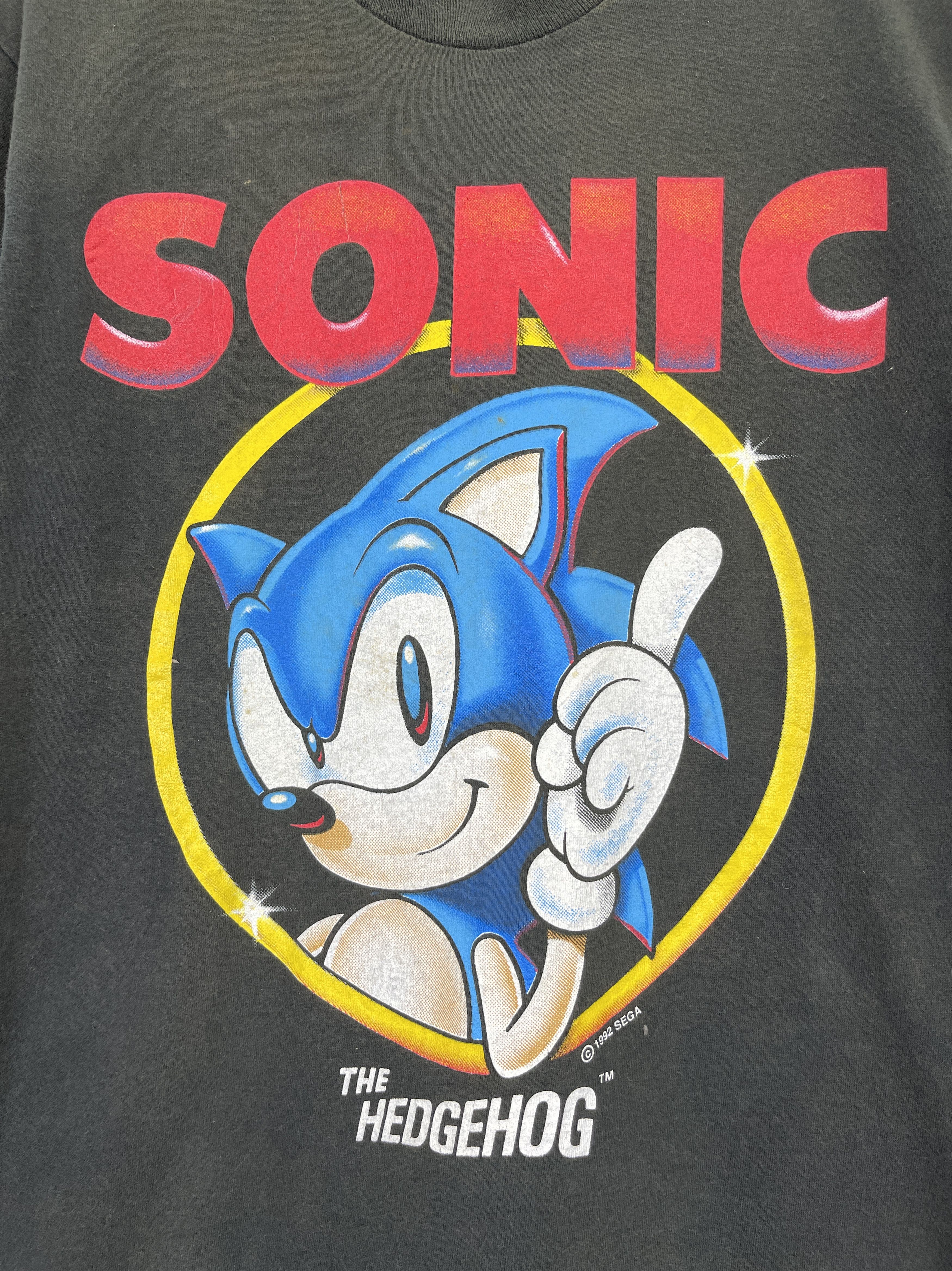 Vintage Vintage 90s Anvil Sonic Hedgehog Sega 1992 T-Shirt TA0438 Size US M / EU 48-50 / 2 - 5 Thumbnail