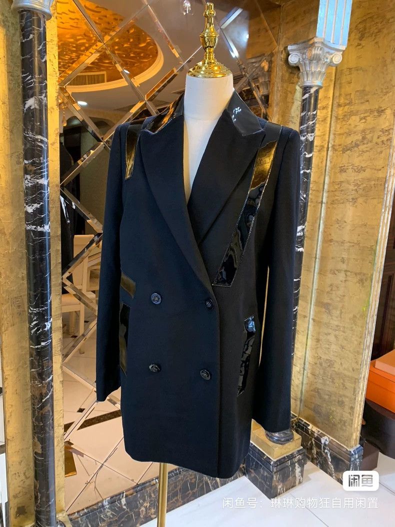 Versace Versace Wool and cashmere patchwork coat coat Size M / US 6-8 / IT 42-44 - 3 Thumbnail
