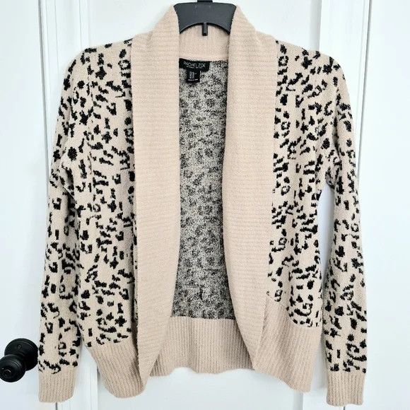 Rachel Zoe Leopard Shawl Collar Open Front Cardigan Fall Winter Spring Size XS / US 0-2 / IT 36-38 - 7 Thumbnail