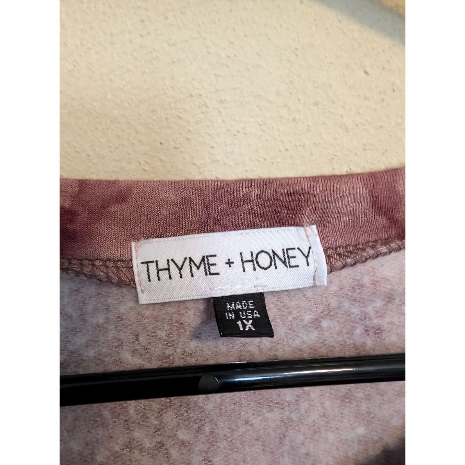 Pinko Thyme & Honey Blouse XL Long Sleeve Burnt Pink Tie Dyed Rayon Size XL / US 12-14 / IT 48-50 - 2 Thumbnail