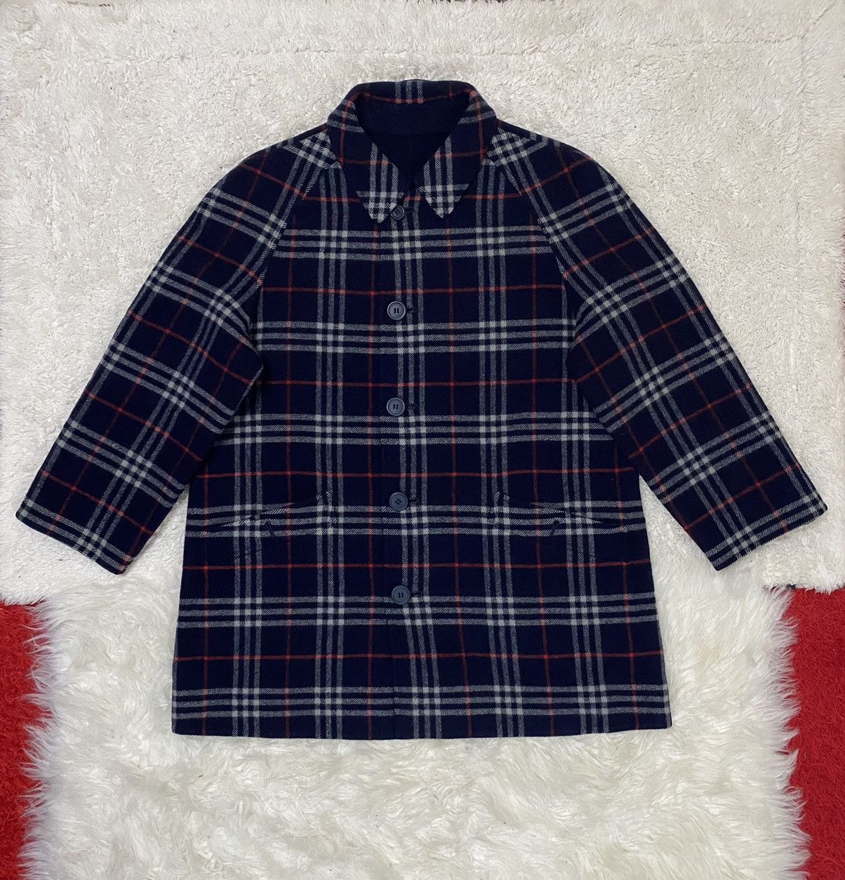 Burberry Prorsum × Vintage VINTAGE REVERSIBLE MONOGRAM WOOL BUTTONS UP BY BURBERRY’S Size US M / EU 48-50 / 2 - 5 Thumbnail