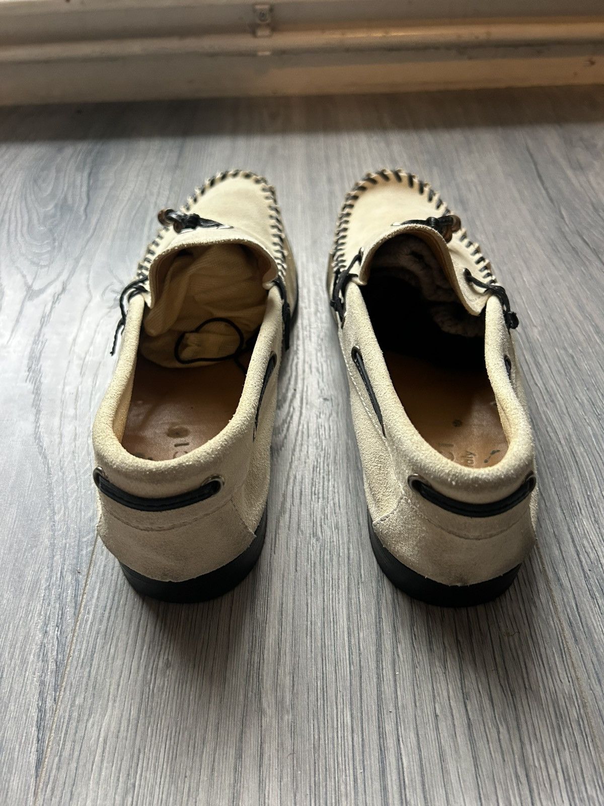 Gucci Beige Suede Moccasins w/ Contrast Whipstitch and Beads Size US 7.5 / EU 40-41 - 3 Thumbnail