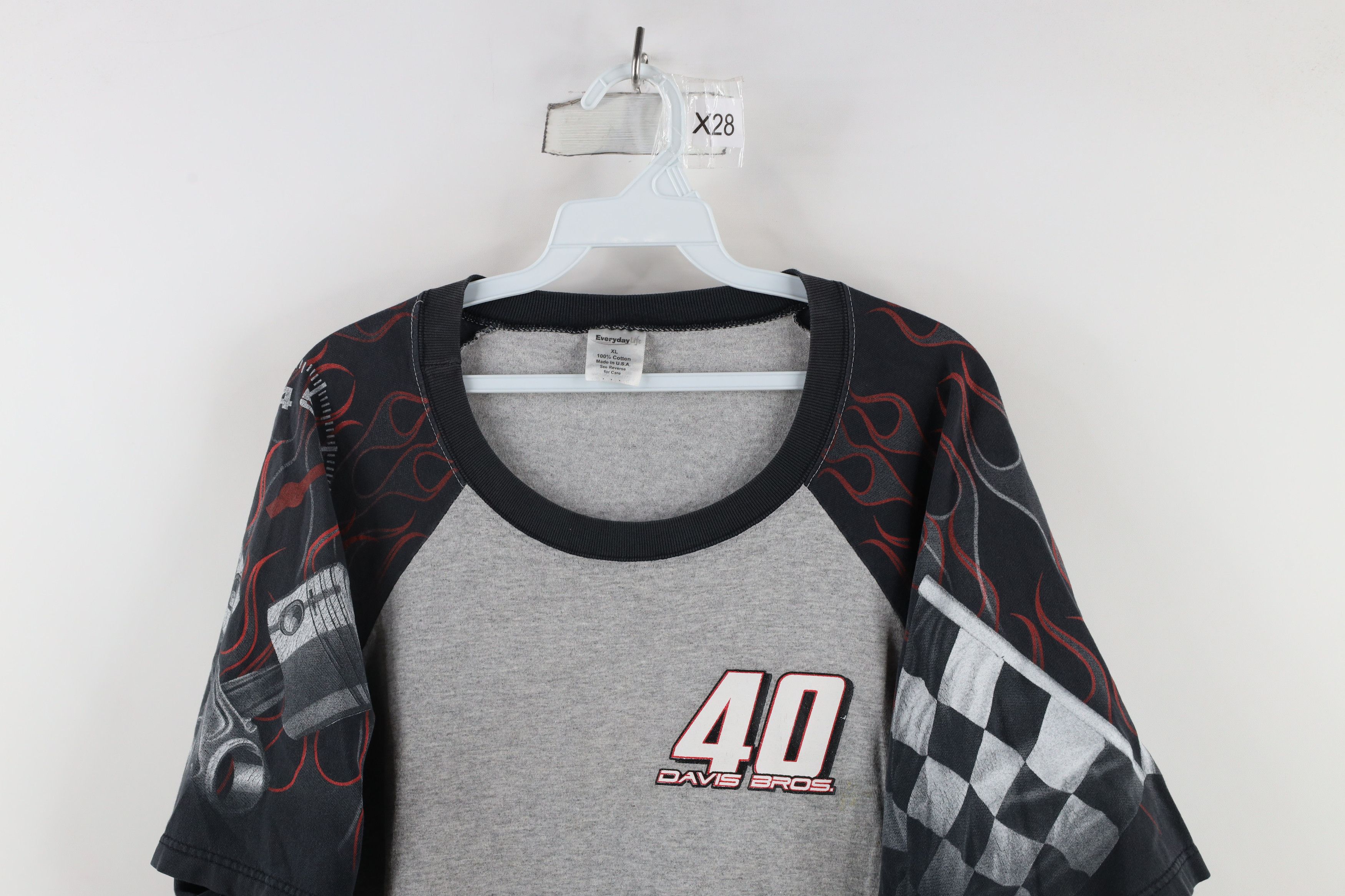 Vintage Vintage 90s Davis Bros Bobby Clark Racing Flames T-Shirt Size US XL / EU 56 / 4 - 2 Thumbnail