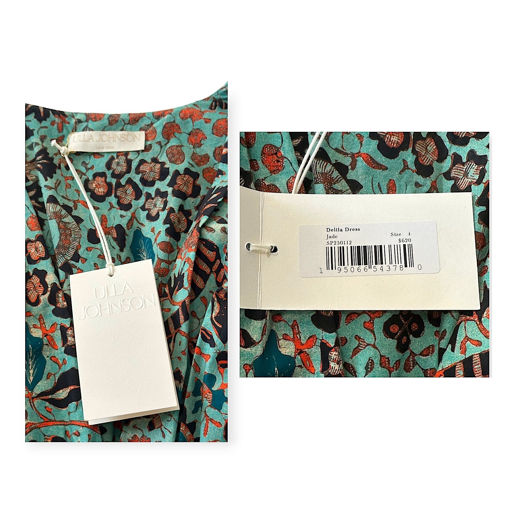 Ulla Johnson Ulla Johnson Delila Dress Jade Floral Print Cotton Midi Size Size S / US 4 / IT 40 - 3 Thumbnail