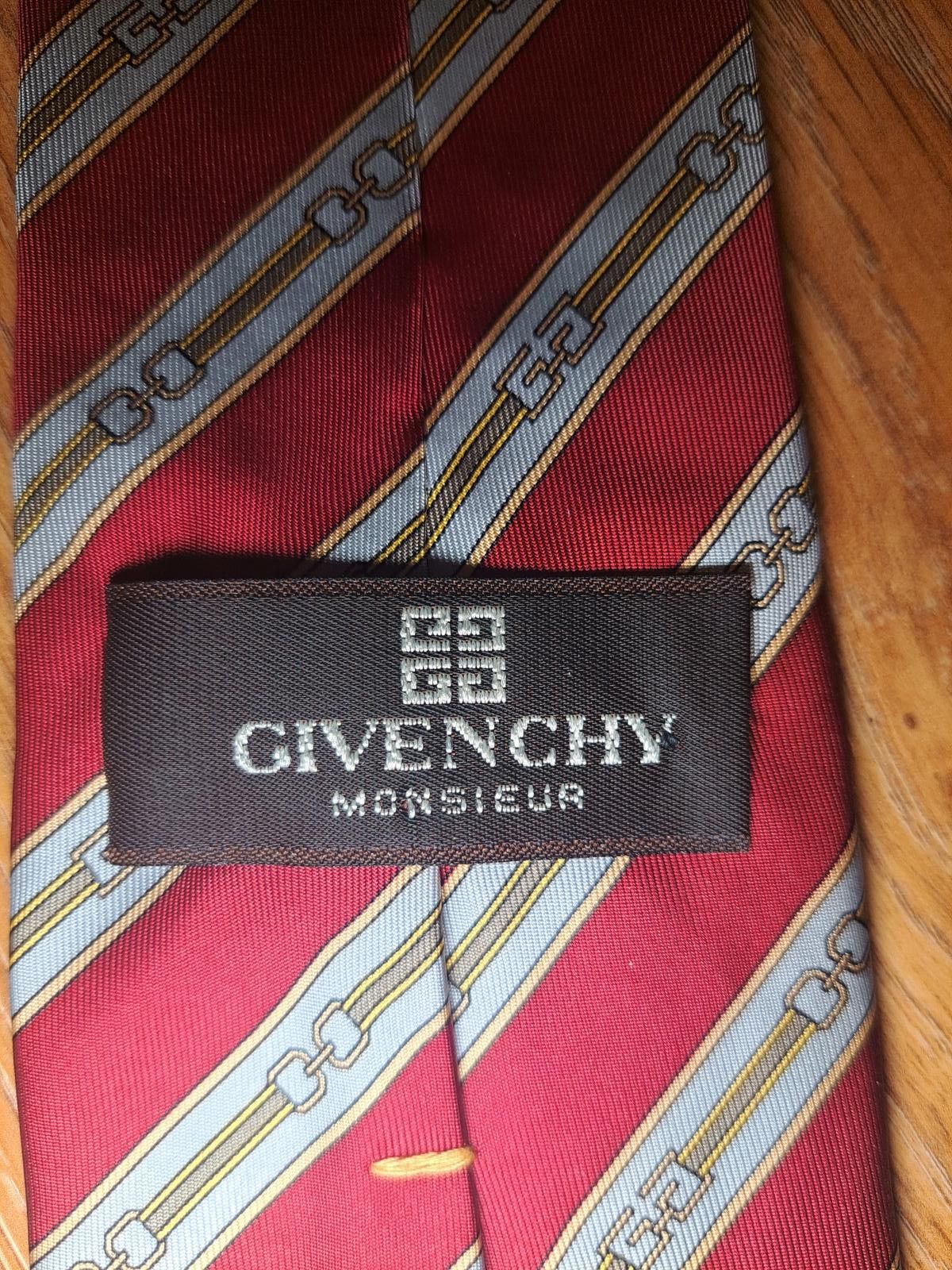 Givenchy Givenchy Monsieur Italian Silk Tie Red Multicolor Striped Size ONE SIZE - 2 Thumbnail