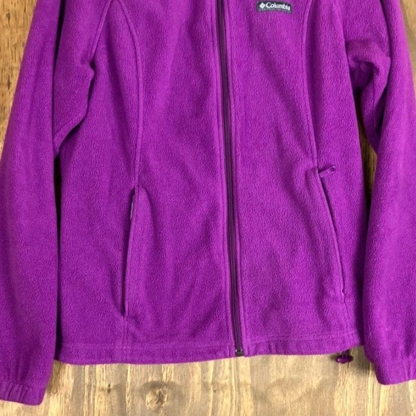 Vintage Columbia Womens Jacket Purple Benton Springs Fleece Long Sleeve Zipped Pockets M Size M / US 6-8 / IT 42-44 - 3 Thumbnail