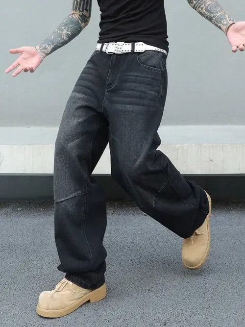 Japanese Brand Faded Skate Baggy Denim Jeans Loose fit Size US 32 / EU 48 - 3 Thumbnail
