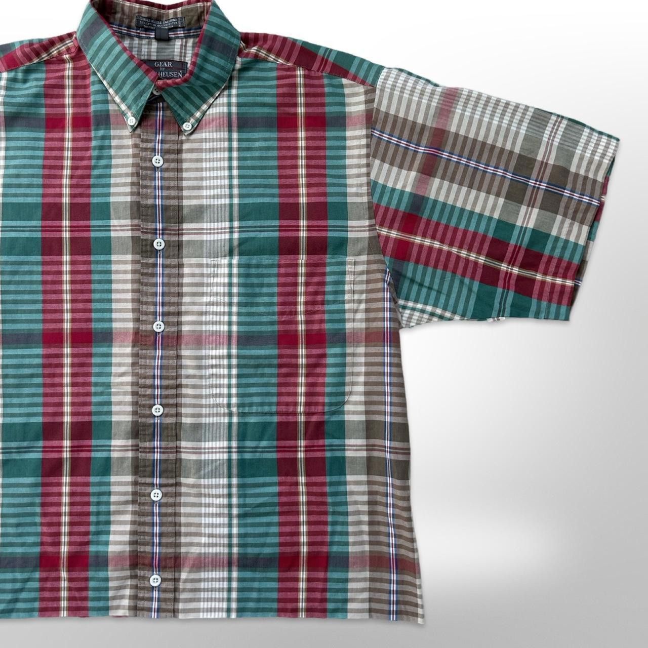 Van Heusen × Vintage Vintage Cropped Boxy Checkered Short Sleeve Button Up Shirt Size US M / EU 48-50 / 2 - 3 Thumbnail