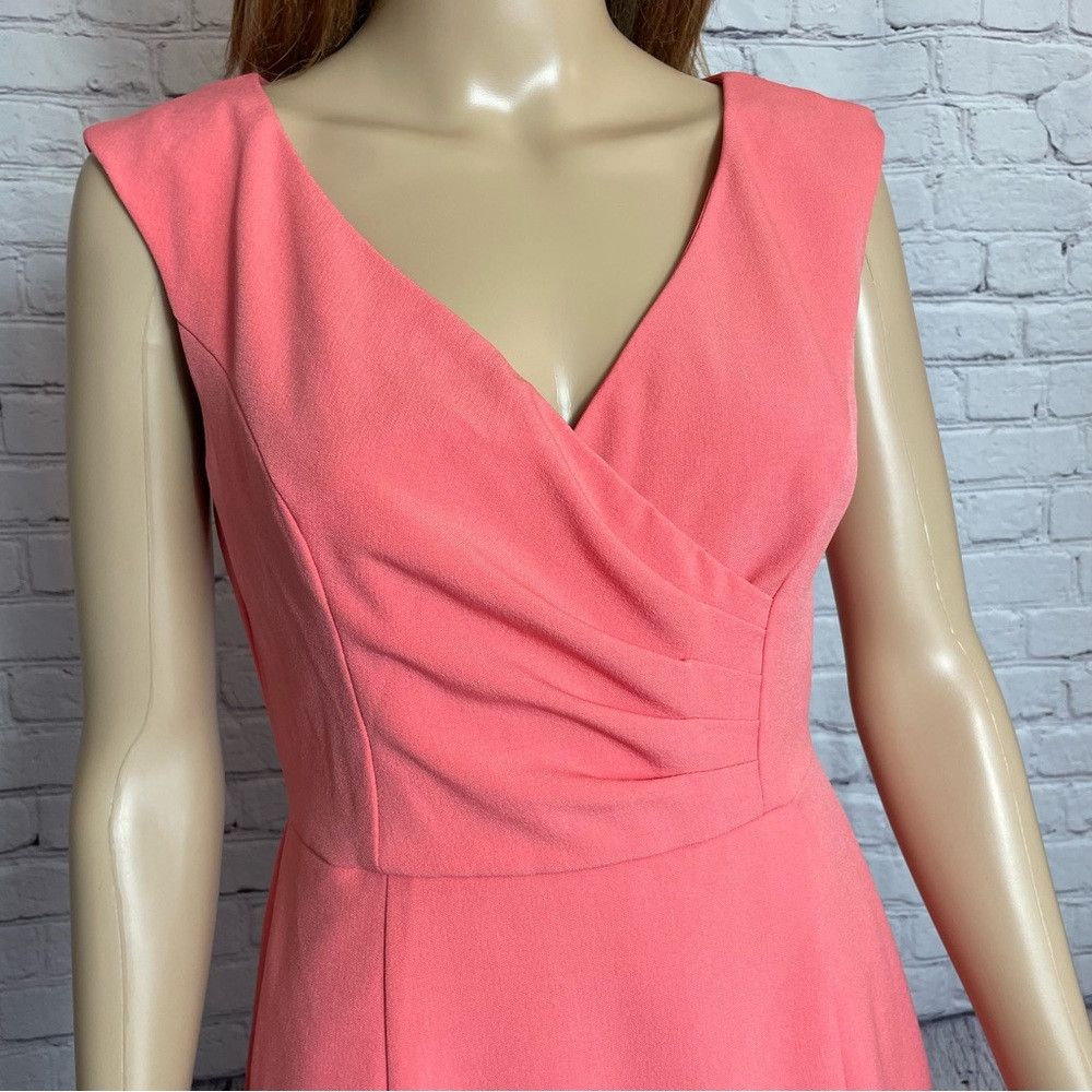 Adrianna Papell New Adrianna Papell Crepe Sheath Sleeveless Pink Dress Size Size S / US 4 / IT 40 - 3 Thumbnail