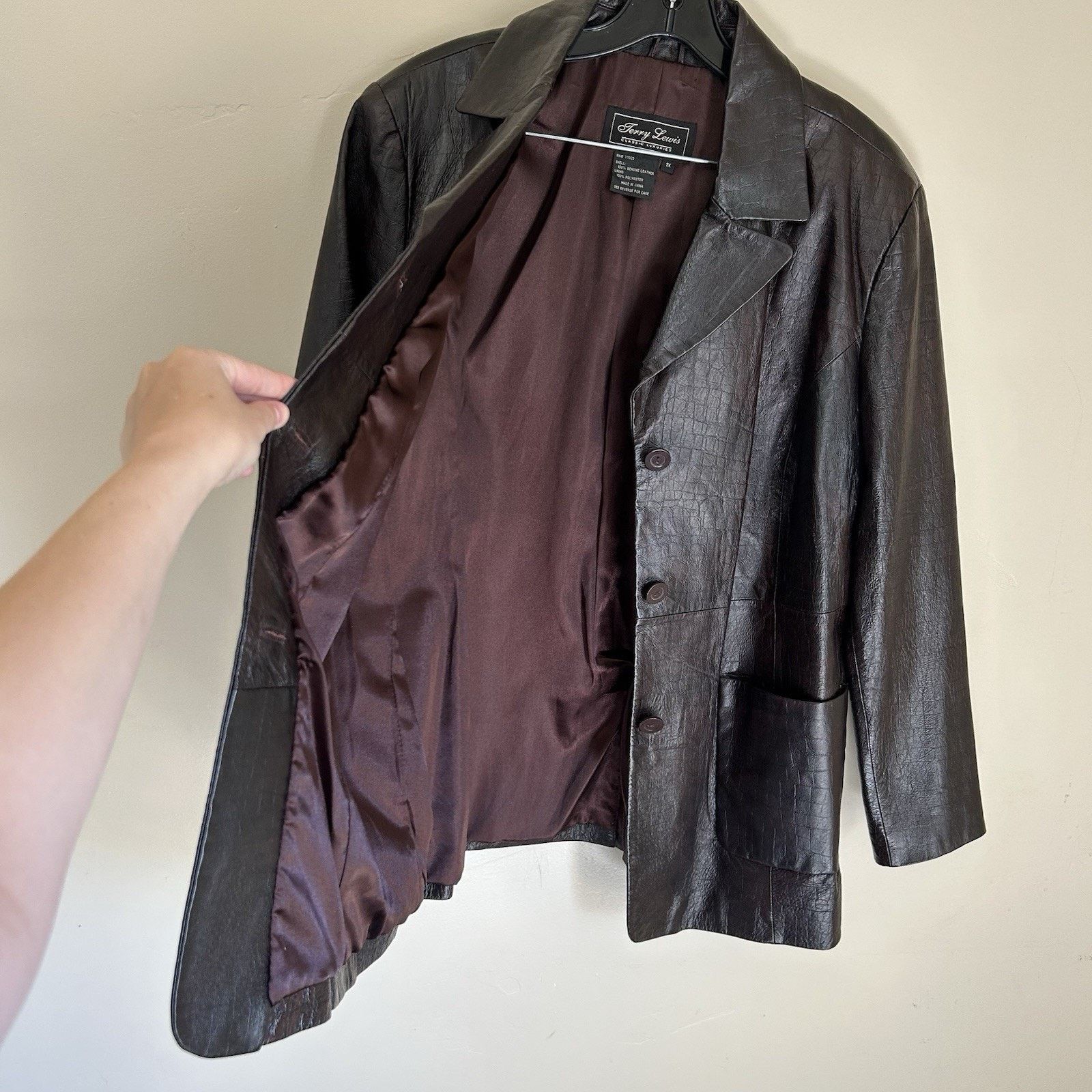 Other Vintage Terry Lewis Brown Leather Button Down Jacket Size 1X Size XL / US 12-14 / IT 48-50 - 9 Thumbnail
