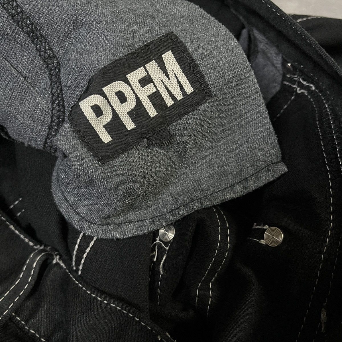 PPFM PPFM JAPANESE DESIGNER ZIP POCKET FLARE PANTS Y2K ARCHIVE Size US 35 - 7 Thumbnail