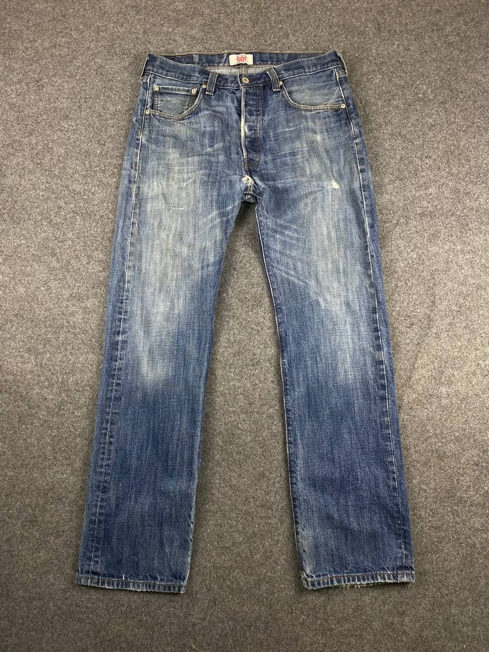 Levi's vintage levis 501 distressed denim nice design Size US 34 / EU 50 - 8 Thumbnail