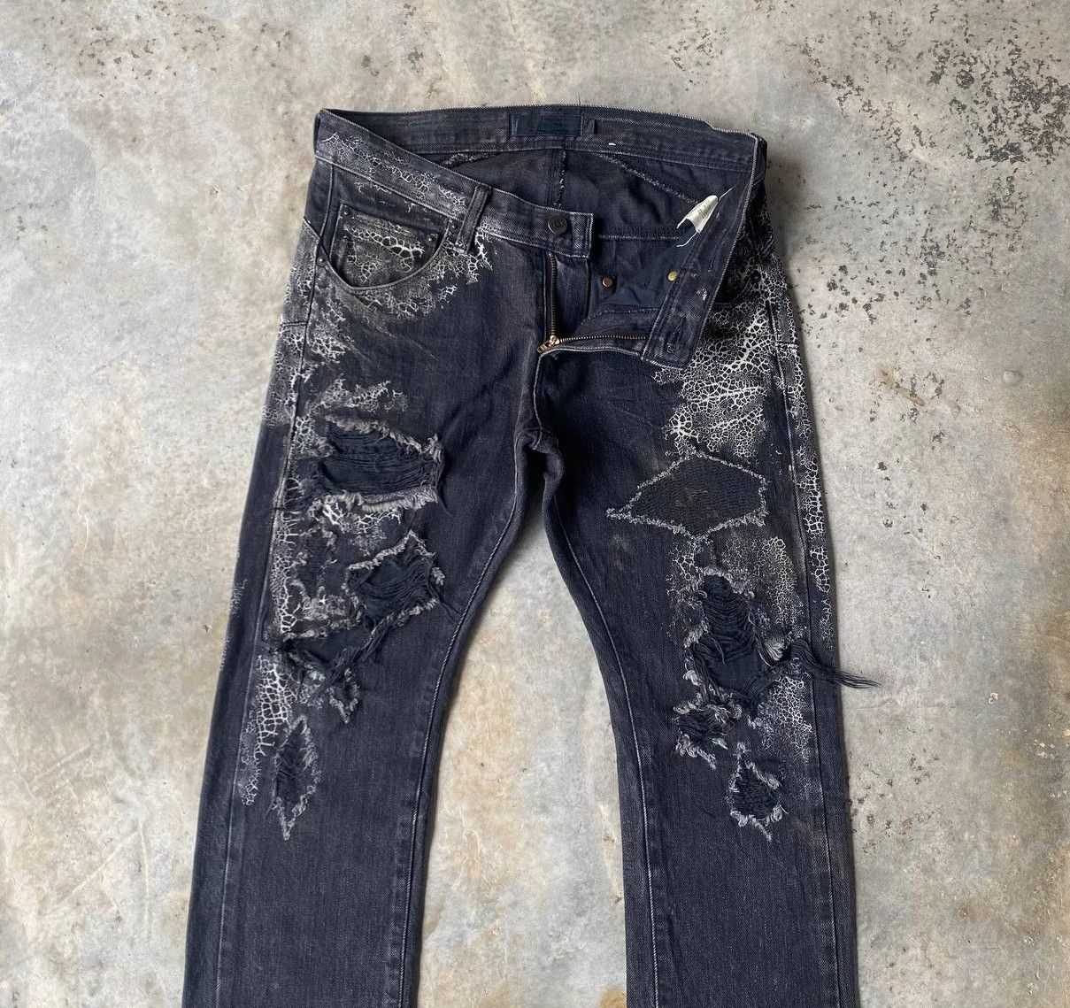 JACKROSE Rare Jackrose Luv Maison Python+Spider Web Distressed Denim Size US 28 / EU 44 - 10 Thumbnail