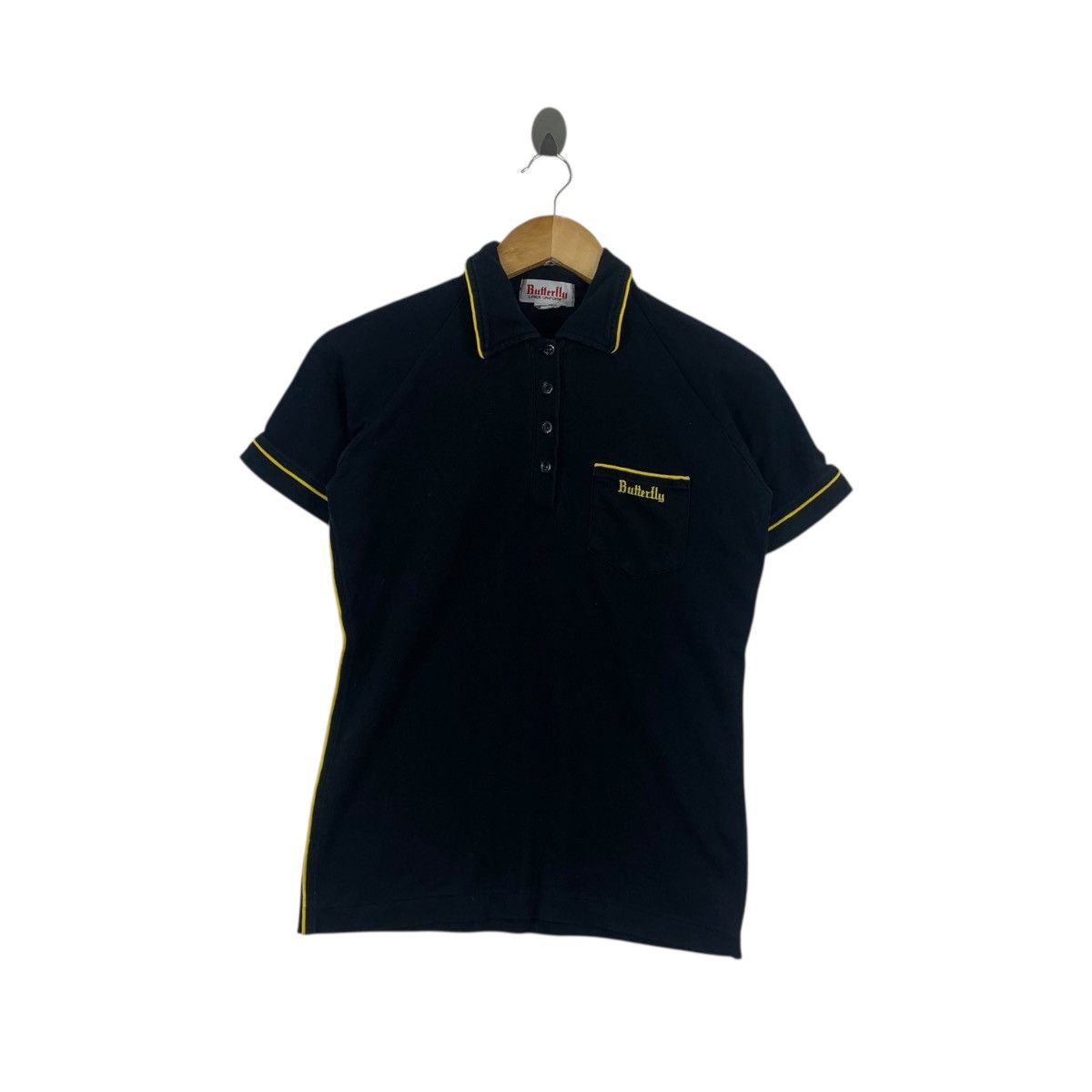 Vintage Vintage BUTTERFLY JAPAN Liner Uniform Jersey Polo Tee Shirt Size L / US 10 / IT 46 - 1 Thumbnail