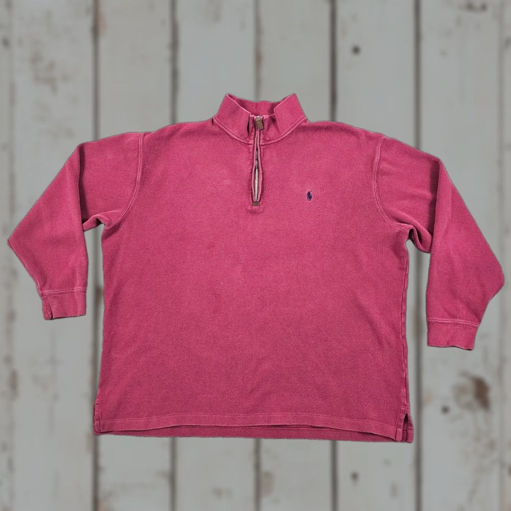 Polo Ralph Lauren Polo Ralph Lauren Sweater Mens 2XLT Red 1/4 Zip Mock Neck Long Sleeve Pullover Solid Preppy Classic Mens Size US XXL / EU 58 / 5 - 1 Thumbnail