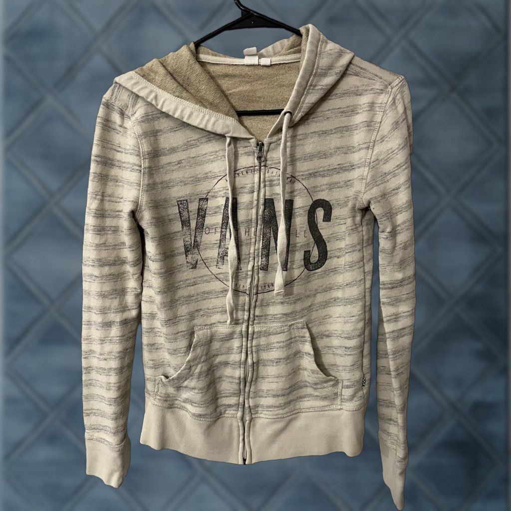 Vans vans hoodie womens XS Beige Gray Striped Full Zip Hoodie Size XS / US 0-2 / IT 36-38 - 1 Thumbnail