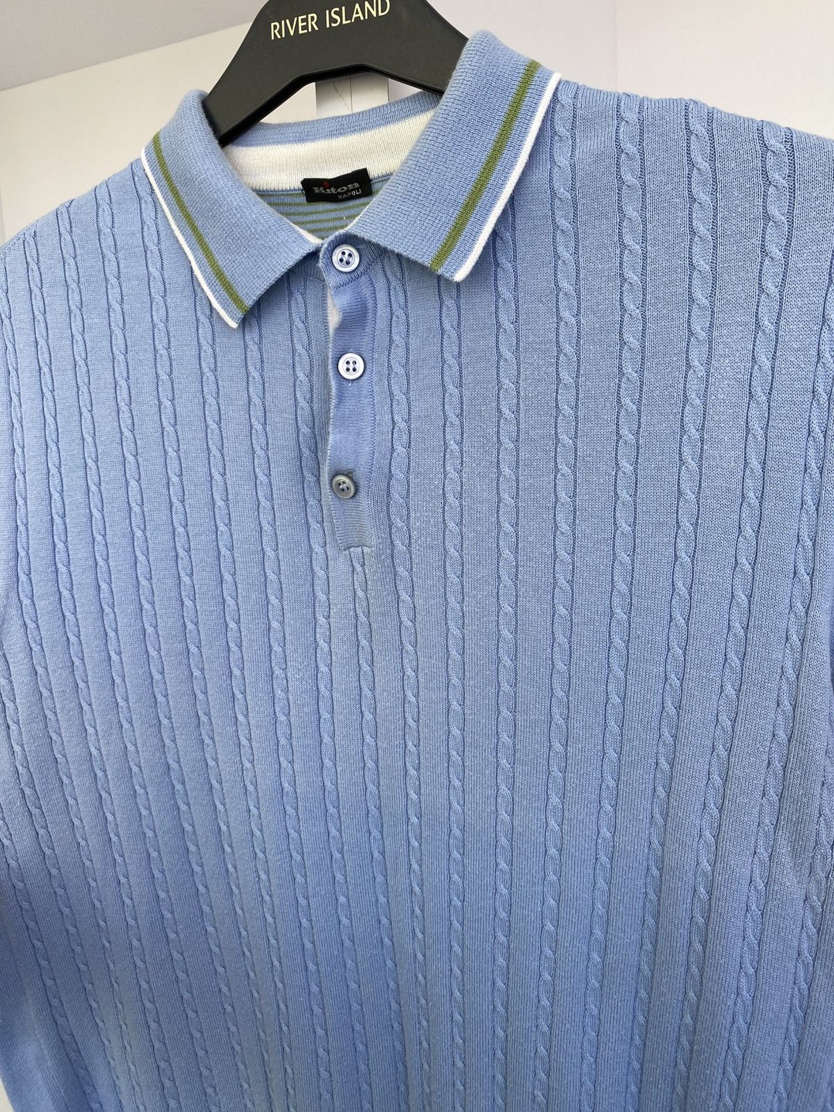 Kiton Vintage Kiton Rib Knit Polo T-Shirt Size US M / EU 48-50 / 2 - 7 Thumbnail
