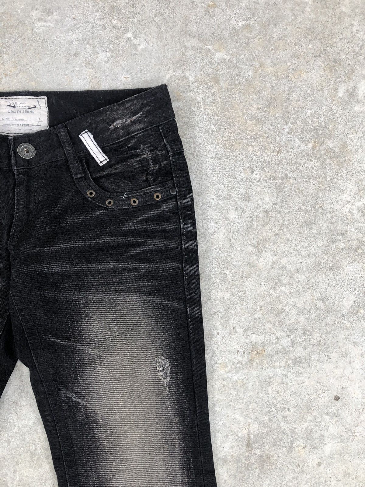 If Six Was Nine Rare Lolita Flared Jeans Distressed Jeans Size US 31 - 5 Thumbnail