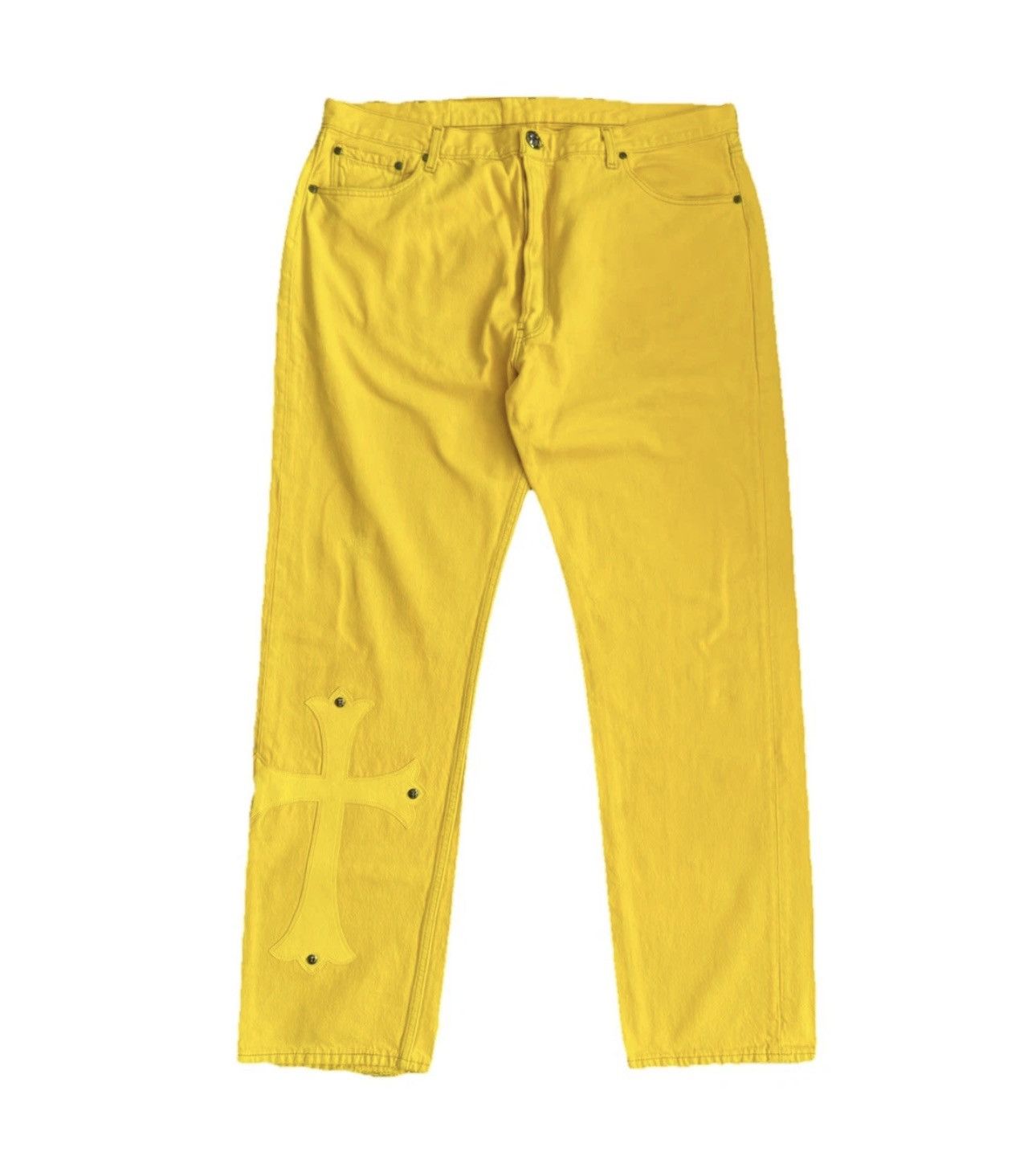 Chrome Hearts YELLOW F&F CROSS PATCH SILVER STUDS VINTAGE JEANS (RARE) Size US 38 / EU 54 - 1 Thumbnail