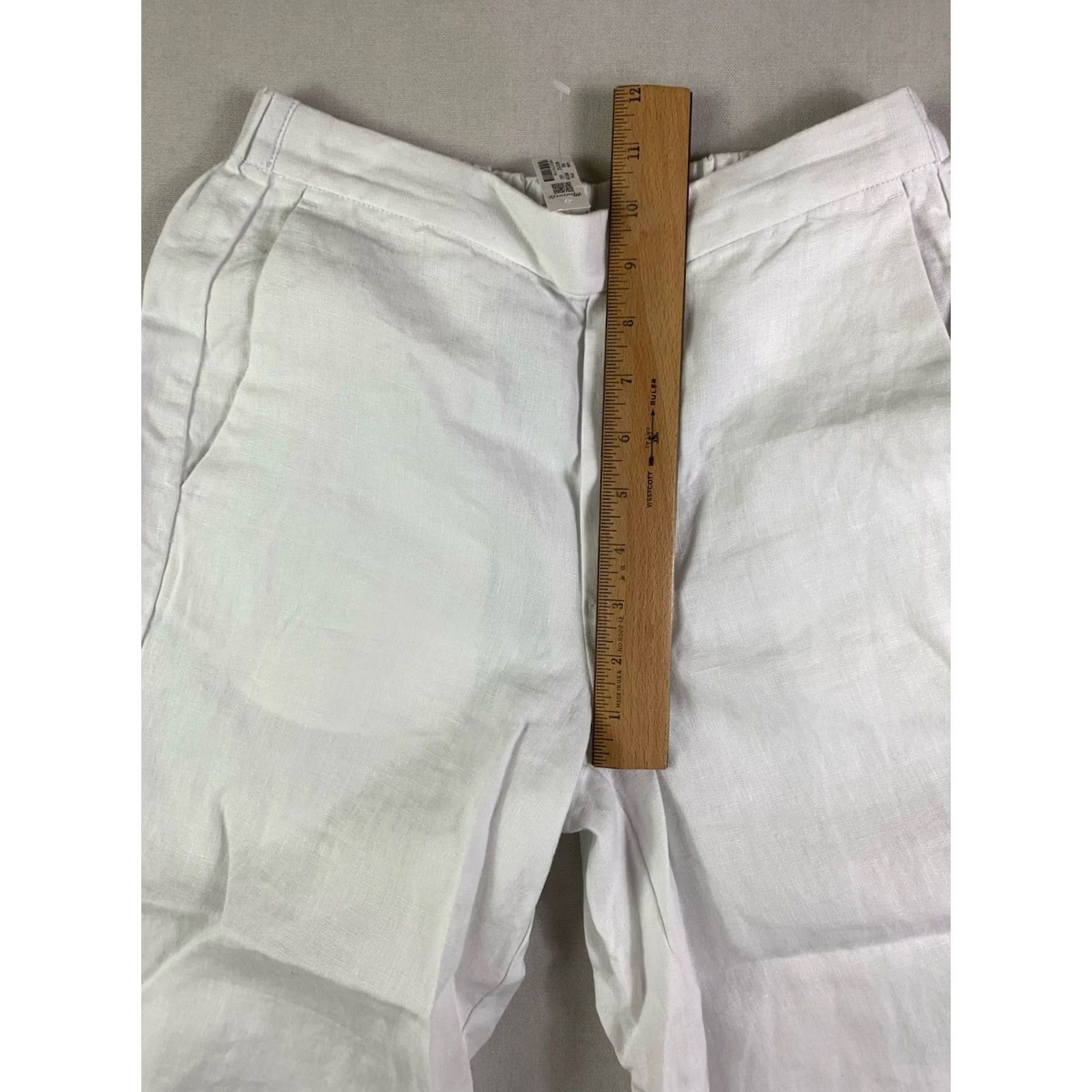 Madewell Madewell Pants Cropped Linen White Pull On Wide-Leg 2XS 26x25 Women Comfort Pockets Elastic Waist | NV539 Size 24" / US 00 / IT 34 - 4 Thumbnail