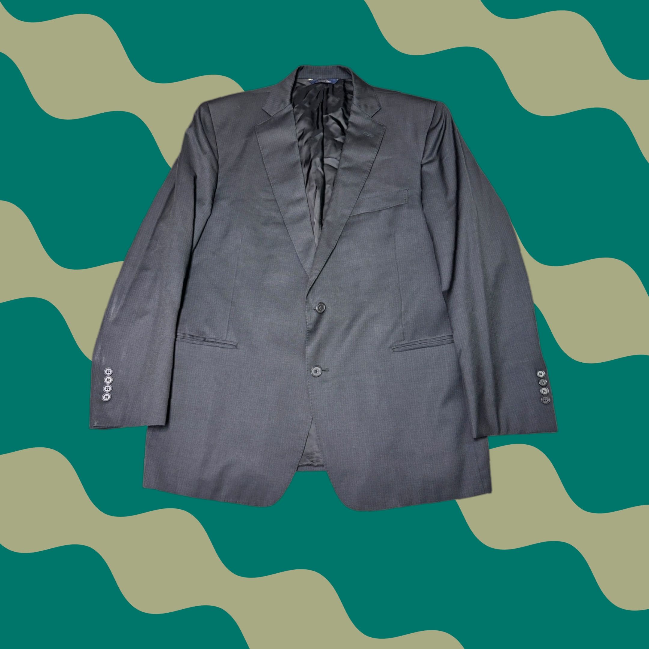 Brooks Brothers Brooks Brothers 1818 Regent Fit Charcoal Wool Blazer Jacket 2 Piece 44R Mens Regular Notch Lapel Business Size 44R - 1 Thumbnail