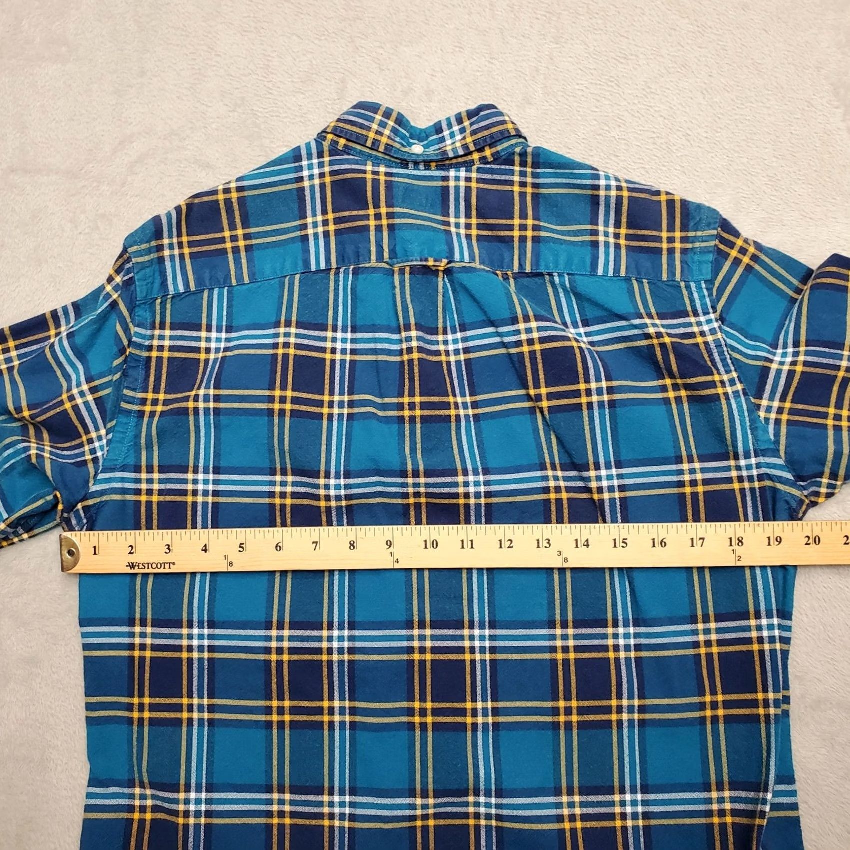 J.Crew J.CREW Shirt Mens Small Blue Plaid 100% Cotton Oxford Button Long Sleeve Casual Size US S / EU 44-46 / 1 - 5 Thumbnail